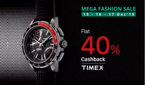 paytm mega fashion sale get 40 cashback on timex watches