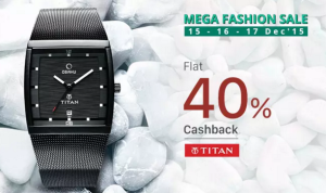 paytm mega fashion sale get 40 cashback on titan watches