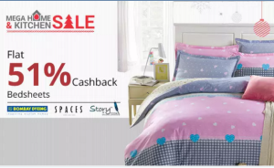 paytm mega home and kitchen sale 51 cashback on bedsheets