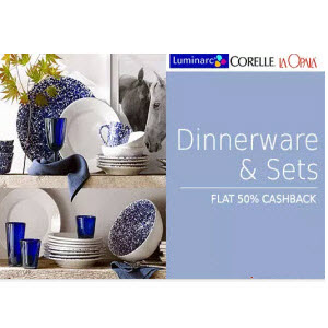 paytm mega home and kitchen sale flat 51 cashback on dinner sets