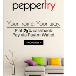 pepperfry 20 cashback with paytm wallet