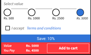 usemyvoucher app select value of voucher