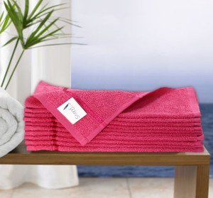 Amazon- Buy Story@Home Pack Of 10 Sensational 100 % Cotton Thick Large Towel Soft Face Towels Pink With Stripe