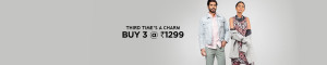 Jabong- Buy any 3 Men or Women's Clothing at Rs 1299 only