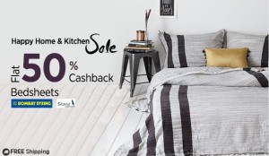 Paytm HHNK Branded Bedsheets at 50 cb