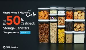 Paytm HHNK Tupperware Canisters at 50 cb
