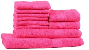 Paytm- Trident Hot Pink Bath Towel Set Of 10