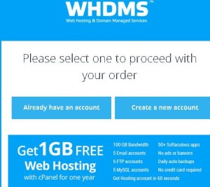 WHDMS – Get 1 GB Free Web Hosting with cPanel for one year