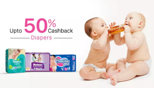 baby diapers flat Rs 600 cashback paytm fab fashion sale