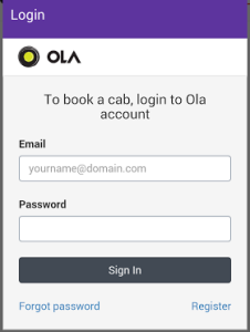 helpchat olacabs Rs 25