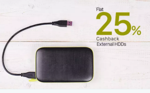 paytm electronics add on sale get flat 25 cashback on hard didks