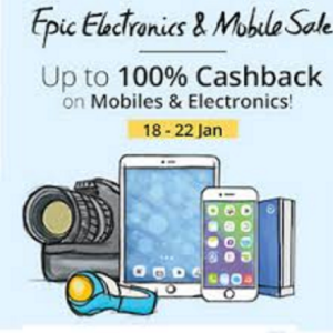 paytm epic electronics and mobiles sale 100 cashback