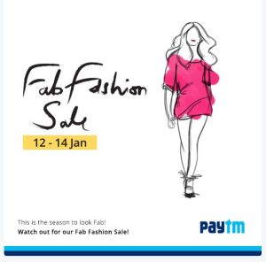 paytm fab fashion sale 12-14th dec