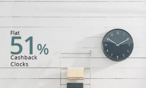 paytm flat 51 cashback on clocks