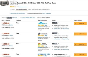 Amazon- Buy Hamilton Beach 31334-IN 12-Litre 1200-Watt Roll Top Oven1