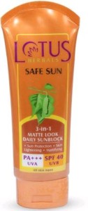 Amazon- Lotus Herbals Safe Sun 3-In-1 Matte Look Daily Sunblock