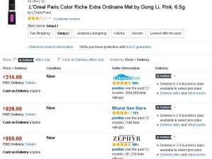 Amazon-L'Oreal Paris Color Riche Extra Ordinaire Mat by Gong Li, Pink1