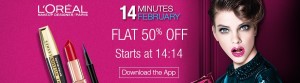 (Live on 14th Feb) Amazon app- Buy L'Oreal Paris beauty products at flat 50 off