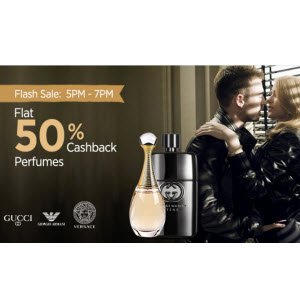 Paytm Flash Get 50% cb on branded Perfumes