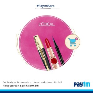 Paytm- Get flat 50 off on L'Oreal Products this Valentine's day