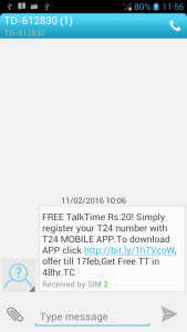 T24 App- Register your no with T24 Mobile App and get Rs.20 TalkTime Absolutely Free1