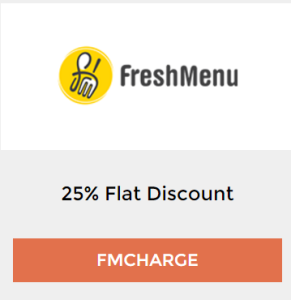 freshmenu freecharge go shopping fest 25 discount + 25 cashback