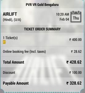 pvr cinemas Rs 100 off on movie tickets