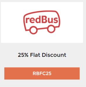 redbus freecharge go shopping fest 25 discount + 25 cashback