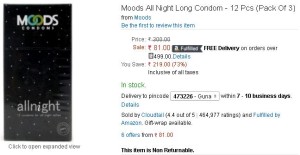 Amazon- Moods All Night Long Condom - 12 Pcs (Pack Of 3)1