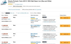 Amazon- Buy Morphy Richards Turbo 40515 1800-Watt Steam Iron1