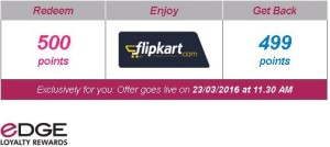 Axis Bank eDGE Loyalty Reward users– Get a Flipkart e-Voucher worth Rs.100 for just 1 point!