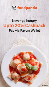 Foodpanda- Get flat 20 cashback on paying via Paytm wallet