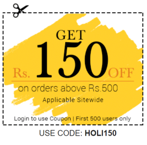 Pepperfry flat Rs 150 off on Rs 500 or more holi offer