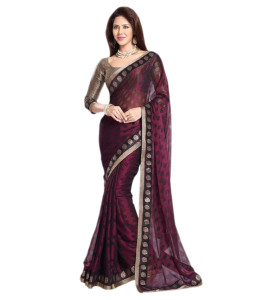 Snapdeal Colourslowcashew Purple Brasso Saree