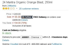 Amazon- Buy 24 Mantra Organic Orange Blast (250ml)1