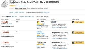 Amazon- Buy Havells Innova Grid Sq Swivel 4-Watt LED Lamp1