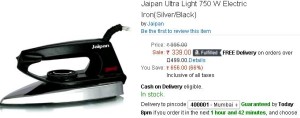Amazon- Jaipan Ultra Light 750 W Electric Iron1