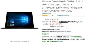 Amazon- Micromax Canvas Laptab LT666W 10.1-inch Touchscreen Laptop1