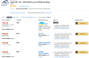 Amazon- Buy Orpat OEI 187 1200-Watt Dry Iron2