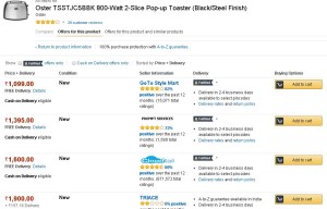 Amazon- Buy Oster TSSTJC5BBK 800-Watt 2-Slice Pop-up Toaster1