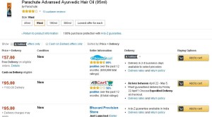 Amazon- Parachute Advansed Ayurvedic Hair Oil