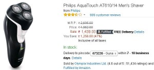 Amazon- Buy Philips AquaTouch AT610 Men's Shaver2