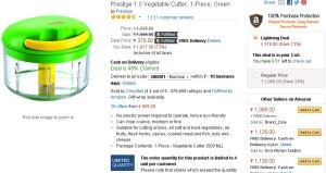 Amazon- Prestige 1.0 Vegetable Cutter, 1-Piece, Green worth Rs 1395 at just Rs 378 only