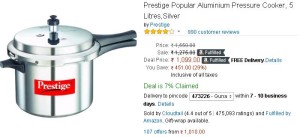 Amazon- Buy Prestige Popular Aluminium Pressure Cooker1