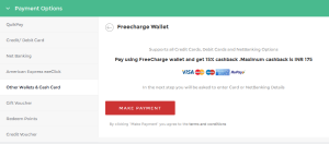 Bookmyshow get 15 cb via Freecharge wallet