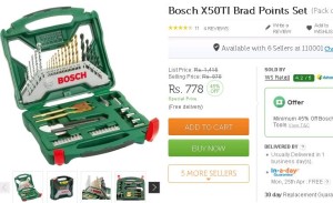 lekken anker ketting Flipkart- Buy Bosch X50TI Brad Points Set (Pack of 50) at just Rs 778 only