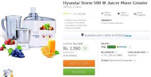 Flipkart- Buy Hyundai Storm 500 W Juicer Mixer Grinder1