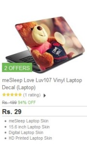 Flipkart laptop Skins at Rs 29