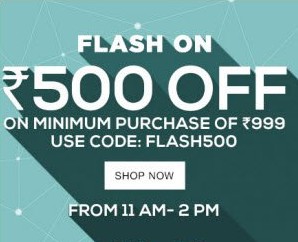 Jabong Flash Sale- Buy Clothing & Accessories at flat 40% off + extra Rs 500 off on Rs 999 + 20% cashback