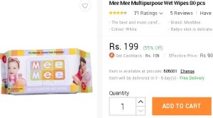 Snapdeal- Mee Mee Multipurpose Wet Wipes (80 Pcs1